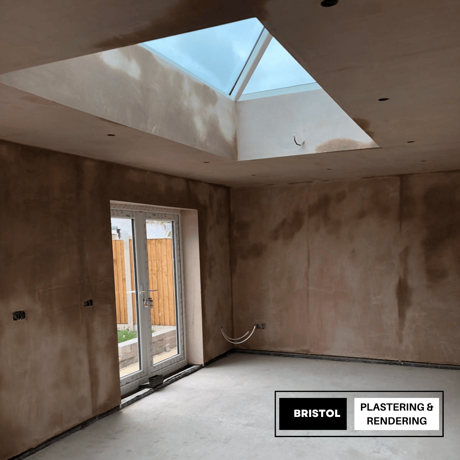 plastering a new extension for a kitchen diner