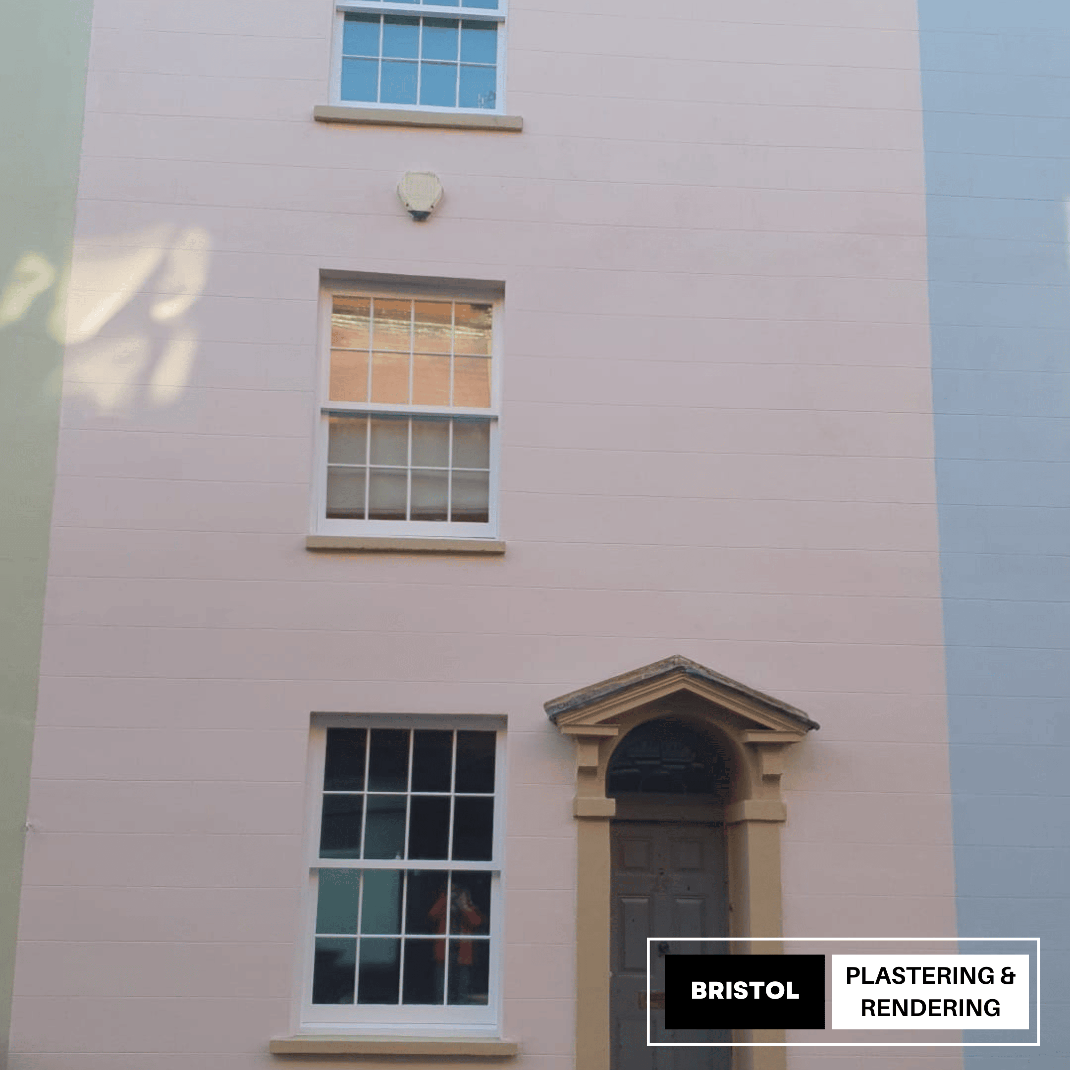Render on a house in bristol, done by bristol plastering and rendering.