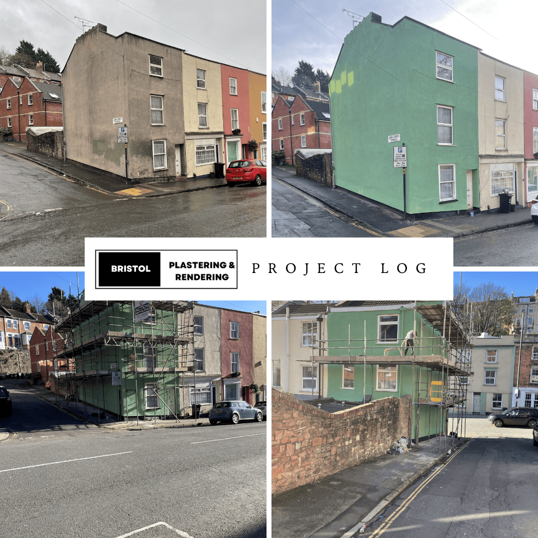 Render on a house in bristol, done by bristol plastering and rendering.
