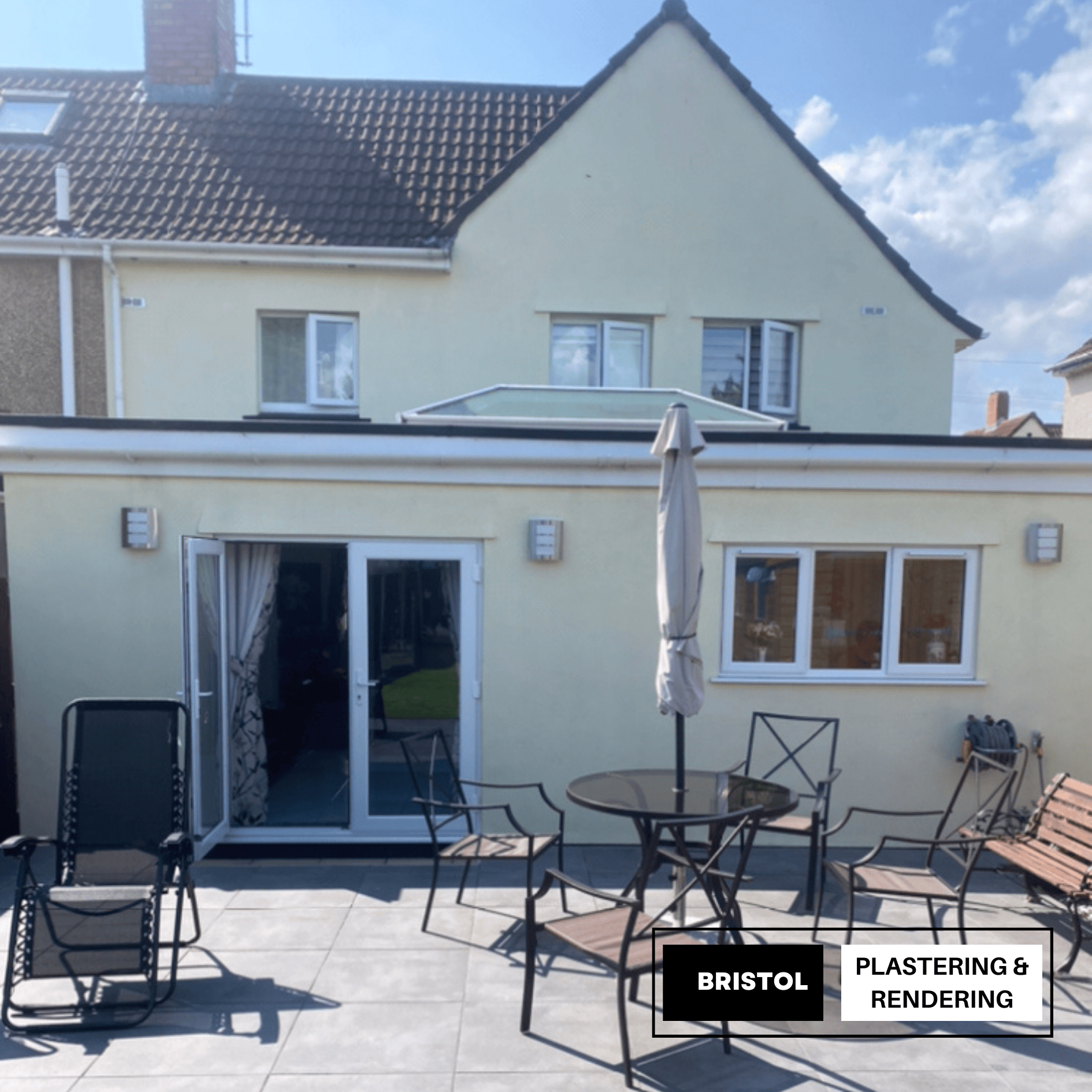 Render on a house in bristol, done by bristol plastering and rendering.