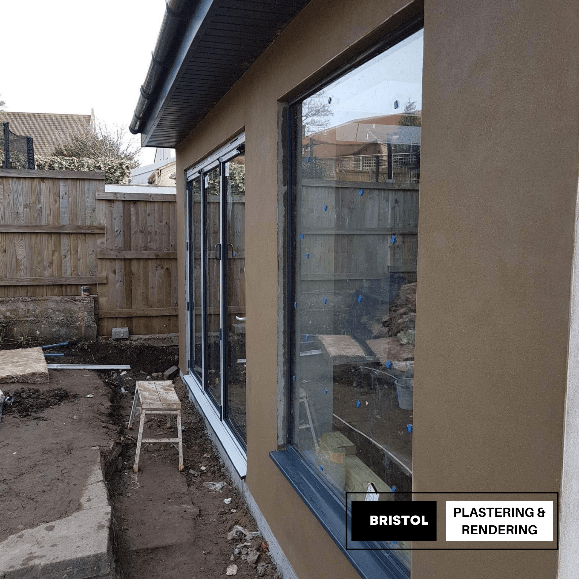Render on a house in bristol, done by bristol plastering and rendering.